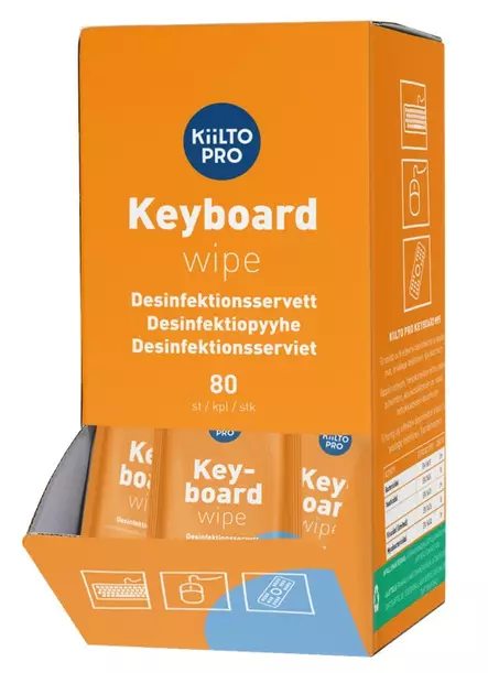 Desinfektio pyyhe Kiilto Pro Keyboard Wipe 80 kpl - Yleispesuaineet, Desinfioivat aineet - 75900 - 1