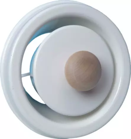 Ilmastointiventtiili sauna 100 mm valkoinen teräs puunupilla - Sauna, Pukuhuone, Pesutupa - 1200 - 1