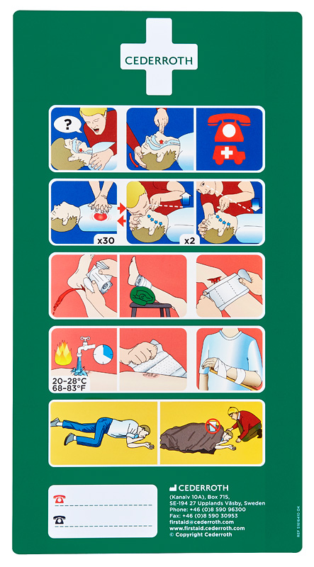 Hätäensiapuohjetarra , tekstitön 33x18cm 1906 - Ensiapukilvet - 2400 - 1