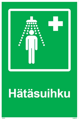 Hätäsuihku opaste - Jälkivalaisevat kyltit - 65780 - 1