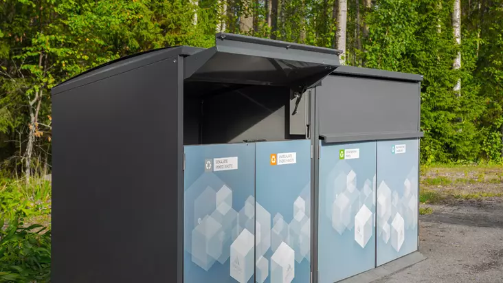 Jäteastiasuoja / Roskakatos Lehtovuori Modul - Jäteastiasuojat, Jätekatokset - 56340 - 1