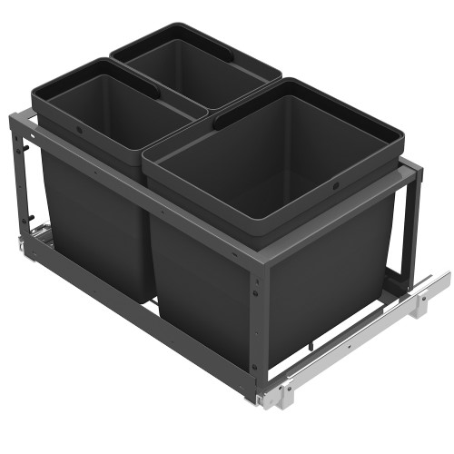 Jätelajitteluvaunu LM 70/3 3 sankoa antrasiitti - Astiakaapin tarvikkeet, Jätevaunut - 62440 - 1