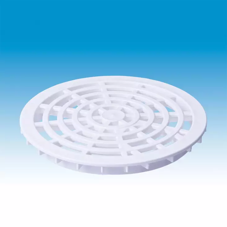 Lattiakaivon kansi matala pyöreä Ø 150 mm Merika 431 valkoinen muovi - Viemäröintitarvikkeet - 1270 - 1
