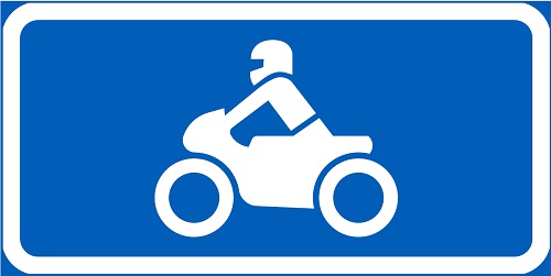 Liikennemerkin lisäkilpi Moottoripyörä H12.8b - Liikennemerkin lisäkilvet - 68100 - 1