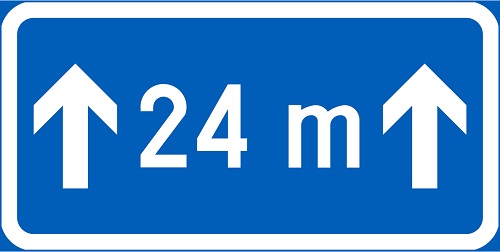 Liikennemerkin lisäkilpi Vaikutusalueen pituus H3b - Liikennemerkin lisäkilvet - 68080 - 1