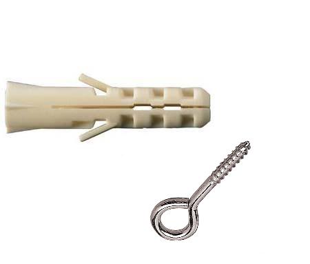 Nailontulppa+umpisilmukka 4/pss - Ruuvit, Tulpat - 3600 - 1