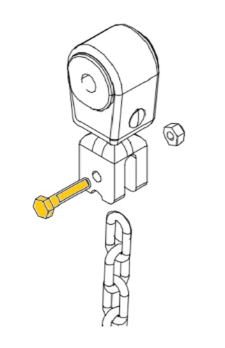 Keinulaakerin pultti M8-30 A2 903772 vanhempaan Lappset laakeriin - Leikkivälineiden varaosat - 67190 - 1