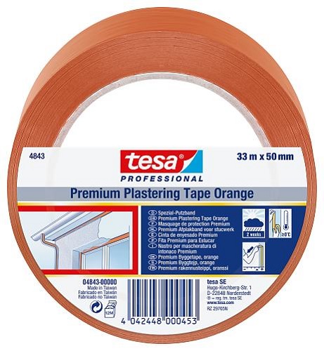 Rakentajan teippi Tesa 4843 50 mm x 33 m oranssi - Liimat, Teipit - 61440 - 1