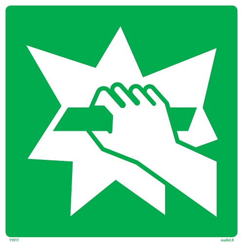 Riko lasi hädässä symboli jälkivalaiseva opaste - Jälkivalaisevat kyltit - 65110 - 1