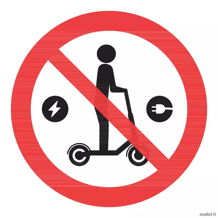 Sähköpotkulauta kielletty kerrosalumiini 200 x 200 mm - Kieltokilvet - 72300 - 1