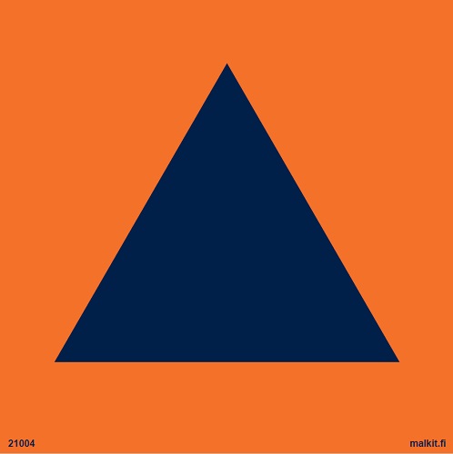 Väestönsuojan tunnus kolmio tarra 100 x 100 mm - Väestönsuojan opasteet - 66570 - 1