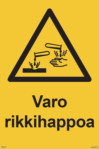 Varo rikkihappoa opaste - Varoituskilvet - 66720 - 1
