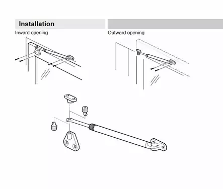 Ovijarru säädettävä 315 - 515 mm - Ovitarvikkeet, lukot, ovikellot - 74721 - 2
