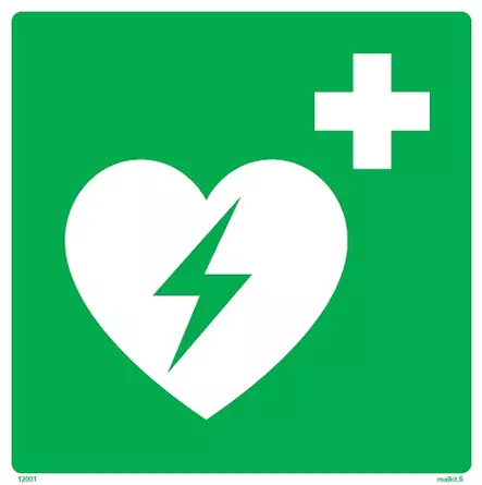 AED defibrillaattori opaste - Jälkivalaisevat kyltit - 65771 - 1