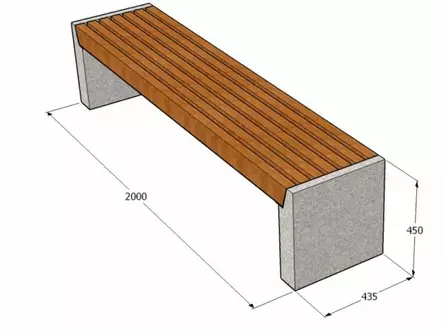 Betonipenkki KB733 ilman selkänojaa - Penkit - 70701 - 1