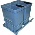 Jätelajitteluvaunu 2 x 10 L sankoa harmaa - Astiakaapin tarvikkeet, Jätevaunut - 4431 - 2