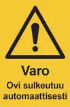 Varo ovi sulkeutuu automaattisesti muovi 200 x 300 mm - Varoituskilvet - 65431 - 1
