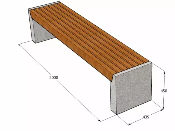 Betonipenkki KB733 ilman selkänojaa - Penkit - 70701 - 1