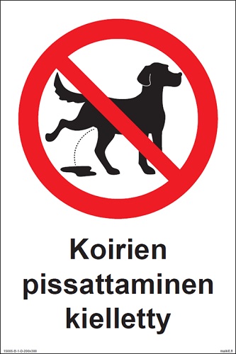 Koirien pissattaminen kielletty opaste - Kieltokilvet - 65641 - 1