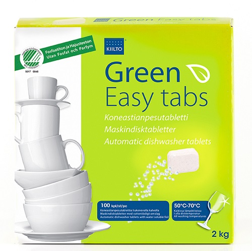 Konetiskiaine tabletti Kiilto Pro Green Easy Tabs 100 kpl / 1,8 kg - Astianpesuaineet, Pyykinpesuaineet - 5311 - 1