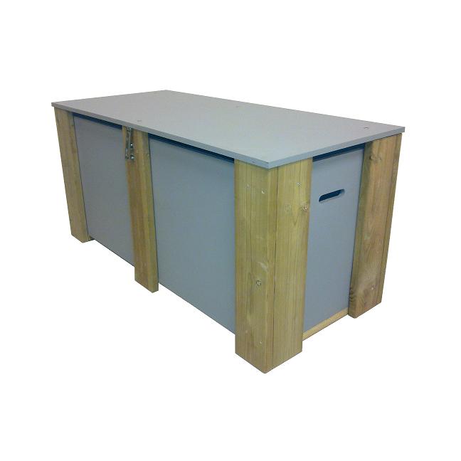 Lelulaatikko muovipinnoitettu vaneri 125 x 56 x 55 cm - Hiekkalaatikon suojapeitteet, Lelulaatik - 3901 - 1