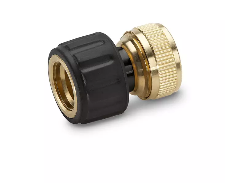 Liitin messinki 1/2" sulkijalla - Kastelutarvikkeet, letkukärryt - 911 - 1