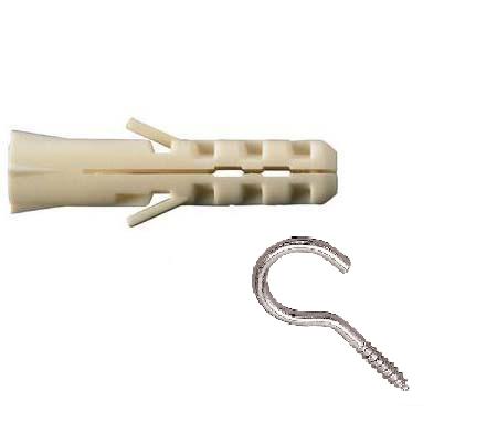 Nailontulppa+avokoukku 4/pss - Ruuvit, Tulpat - 3601 - 1