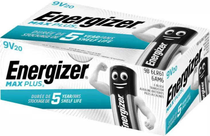 Paristo alkali Energizer Max Plus 9V/522 20 kpl - Paristot - 76251 - 1