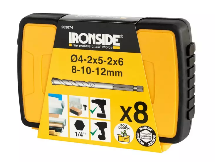 Poranteräsarja Multi Hex 8-osainen Ironside 203074 - Poranterät, Teräsarjat - 75871 - 1