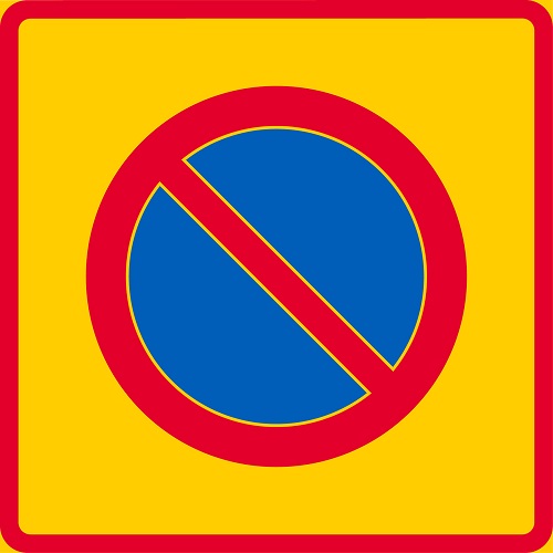 Pysäköintikieltoalue C39 liikennemerkkialumiini R1 600 x 600 mm - Kielto- ja rajoitusmerkit - 67931 - 1