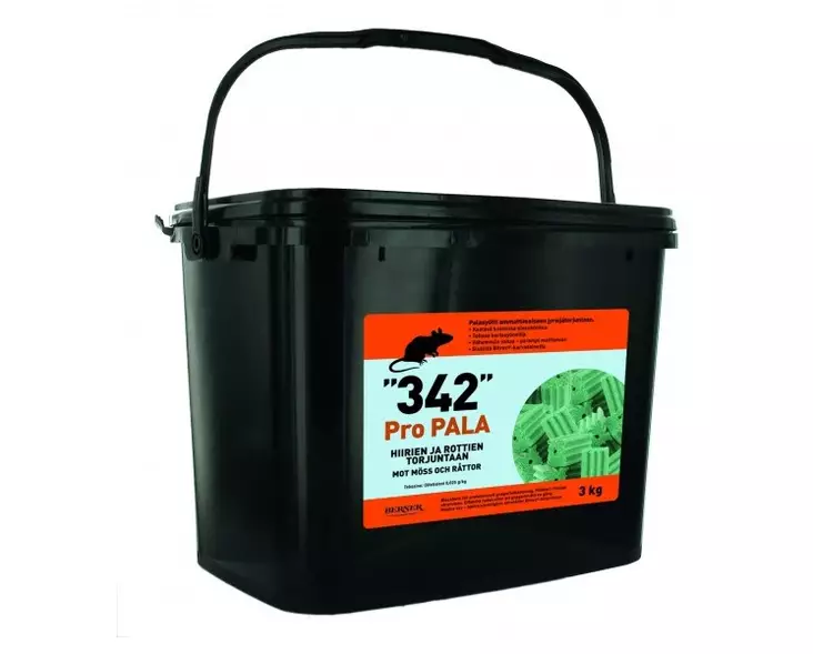 Rotanmyrkky 342 Pro Pala 3 kg ammattikäyttöön - Torjunta-aineet, Kasvinsuojeluaineet - 62841 - 1