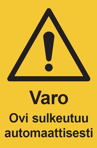Varo ovi sulkeutuu automaattisesti muovi 200 x 300 mm - Varoituskilvet - 65431 - 1