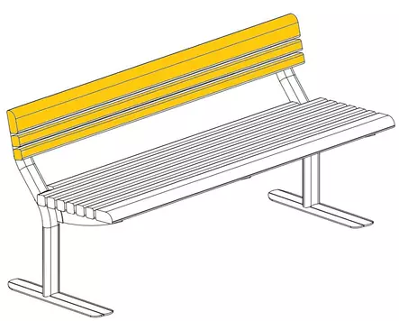 Puuosat penkin 060102M selkänojaan harmaa Lappset - Penkit - 73212 - 1