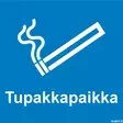 Tupakkapaikka symbolilla tarra 200 x 200 mm - Kiinteistökilvet - 70022 - 1