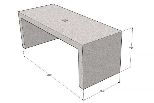 Betonipöytä KB734 - Pöytä-penkki ryhmät - 70702 - 3