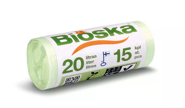Bioska 20 L Plastiroll 1997 15 kpl/rll, 30 rll/ltk - Jätesäkit, Roskapussit - 5782 - 1