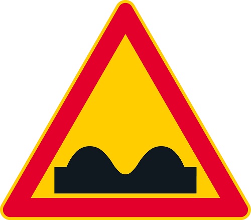 Epätasainen tie A9 liikennemerkkialumiini R1 600 mm - Varoitus-, etuajo- ja väistämismerkit - 67882 - 1