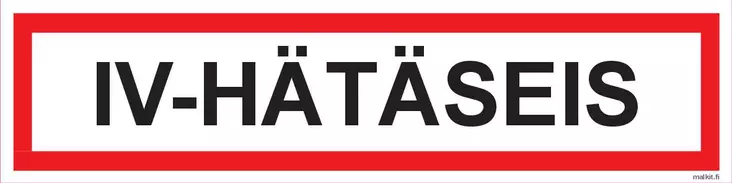 IV-Hätäseis tarra 200 x 50 mm - Paloalan kilvet - 70472 - 51