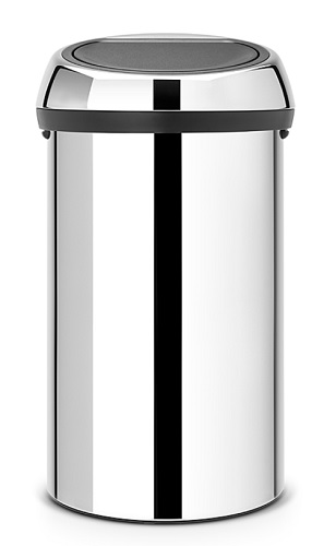 Jäteastia Brabantia Touch Bin® 60 L kiiltävä teräs - Roskakorit, poljinastiat - 54992 - 1