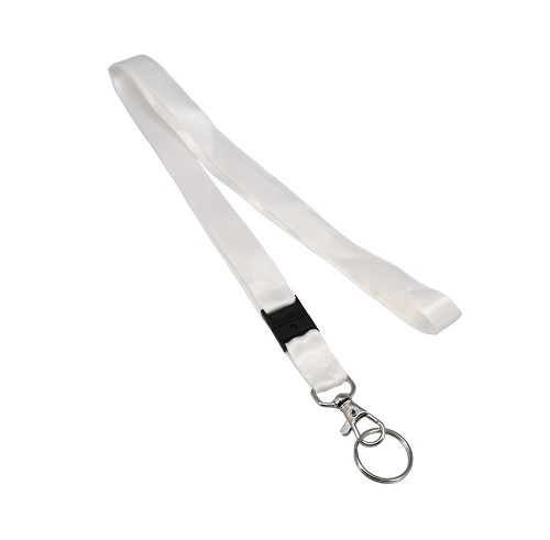 Kaulanauha valkoinen satiini karabiinihaalla ja avainrenkaalla - Avainkaapit, avaimenperät ja avainketjut - 67732 - 1