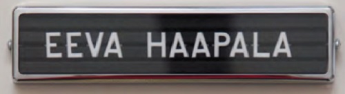 Nimikilpi oveen kromattu kehys 170 x 40 mm, metalli ipp - Nimitaulut, Ilmoitustaulut - 4732 - 1