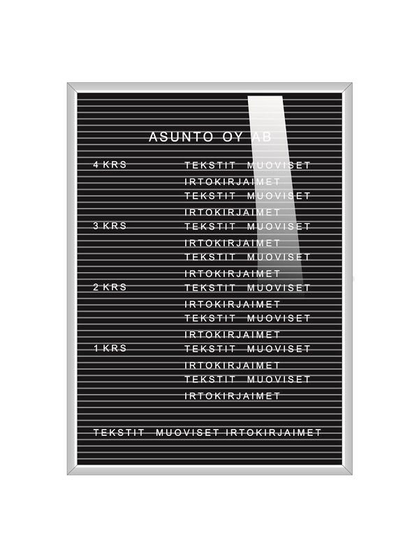 Nimitaulu / porrastaulu alumiinikehys musta huopa suoja-akryyli - Nimitaulut, Porrastaulut - 56922 - 1