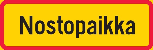 Nostopaikka lisäkilpi liikennemerkkialumiini R1 600 x 200 mm - Liikennemerkin lisäkilvet - 68432 - 1