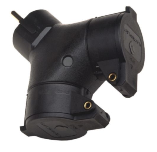 Pistorasiahaaroitin läppäkansin 2-osainen ulkokäyttöön musta - Pistorasiat, Pistotulpat - 1462 - 1