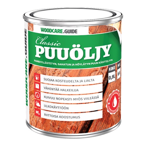 Puuöljy Classic Woodcare ruskea 0,9 l - Puhdistusaineet, Hoitoaineet - 69802 - 1