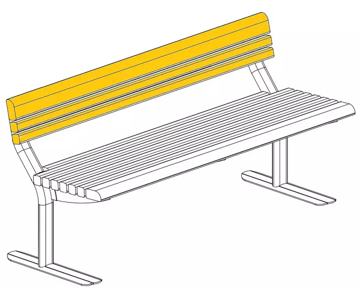 Puuosat penkin 060102M selkänojaan harmaa Lappset - Penkit - 73212 - 1