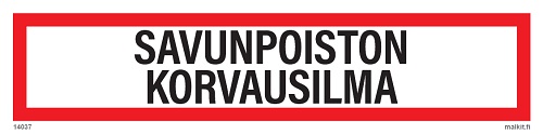Savunpoiston korvausilma tarra 200 x 50 mm - Paloalan kilvet - 66362 - 1