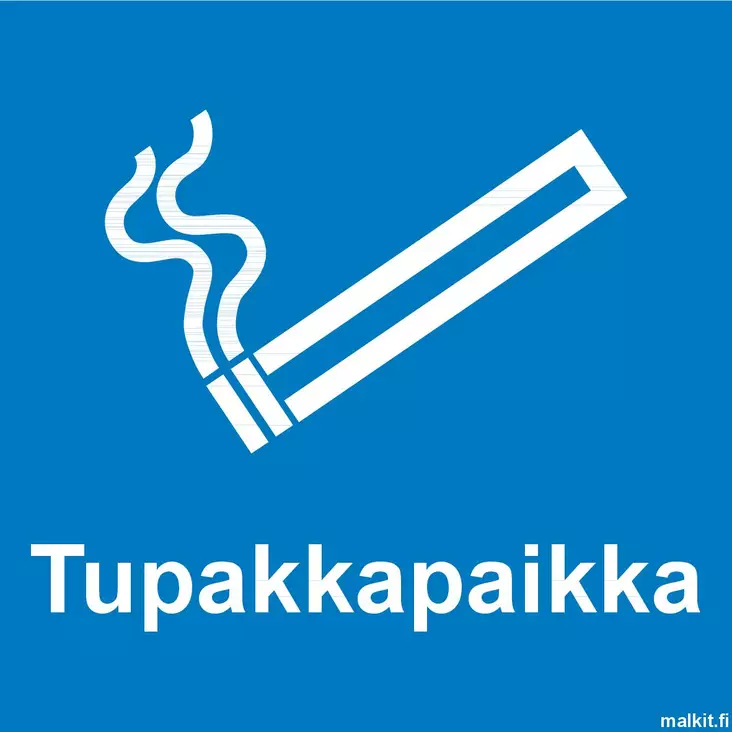 Tupakkapaikka symbolilla tarra 200 x 200 mm - Kiinteistökilvet - 70022 - 1