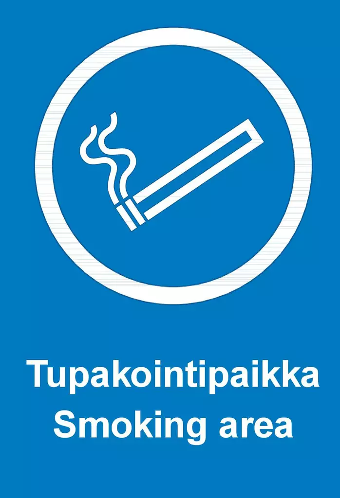 Tupakointipaikka Smoking area muovi 150 x 200 mm - Kiinteistökilvet - 70182 - 1