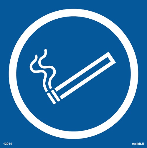 Tupakointi sallittu symboli tarra 100 x 100 mm - Ohjekilvet - 66452 - 1